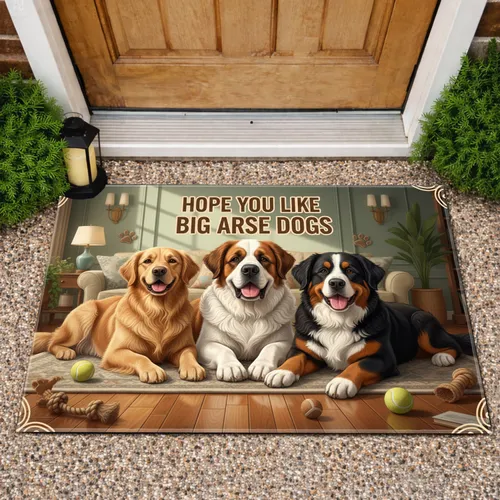 Big Arse Dogs Golden Retriever Saint Bernard Bernese - Dog Lover Home Decor Gift Doormat