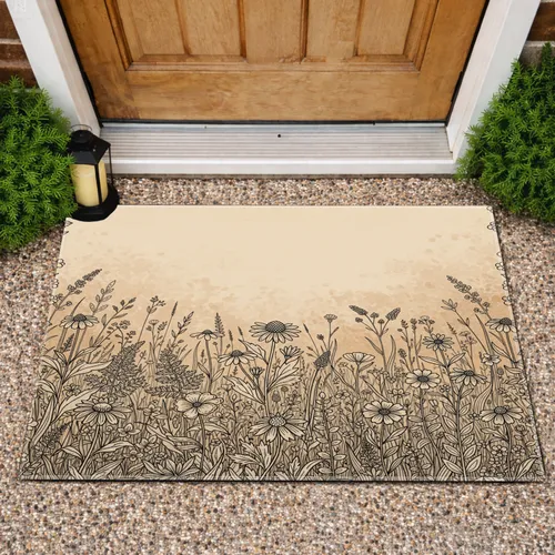 Sprawling Wildflower Botanical Foliage - Nature Lover Home Decor Gift Doormat