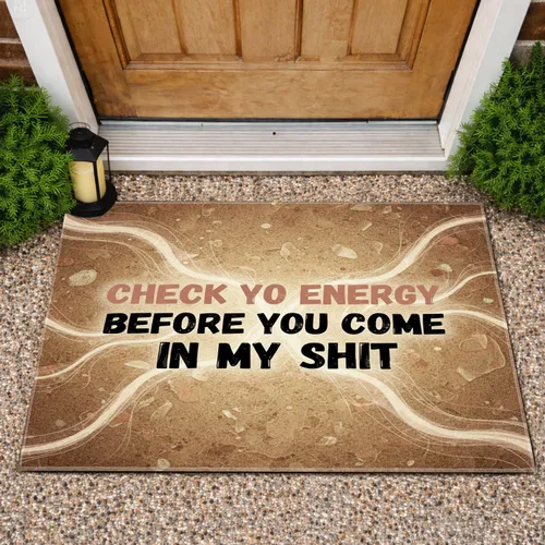 Grounded Energy Wisps Check Yo Energy Quote Empowering Home Decor Doormat