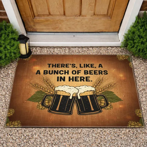 Funny Beer Mugs Hops Barley - Beer Lover Party Decor Gift for Dad Doormat