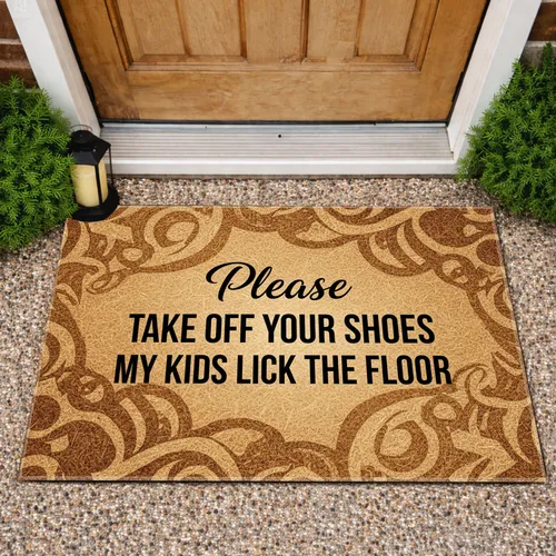 Please Take Off Your Shoes My Kids Lick The Floor - Funny Entryway Decor Doormat