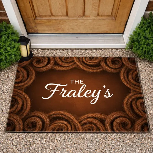 Earthy Strands Custom Family Name - Farmhouse Home Decor Gift Doormat
