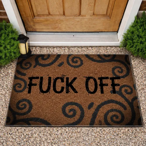 Profane Fuck Off Message - Private Property Home Boundary Outdoor Privacy Guard Doormat