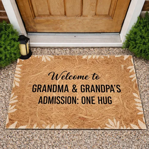 Grandparents Welcome Hug Decor - Everyday Gift for Grandma Grandpa Doormat