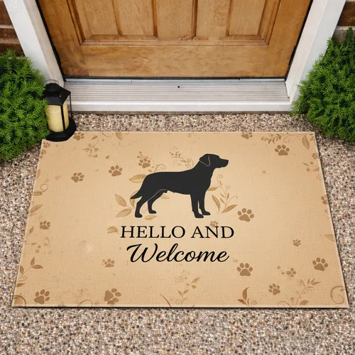 Labrador Retriever Welcome Dog - Rustic Farmhouse Entryway Decor for Pet Owners Doormat