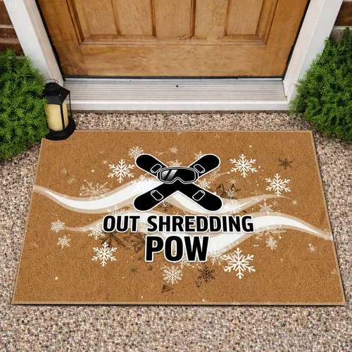 Shredding Pow Snowboard Goggles Crossed - Winter Sports Enthusiast Gift Doormat