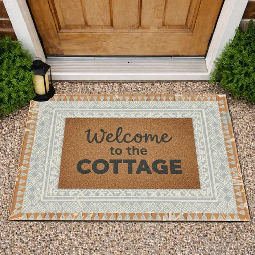 "Welcome to the Cottage" Mat Phrase - Home Decor Housewarming Gift Doormat