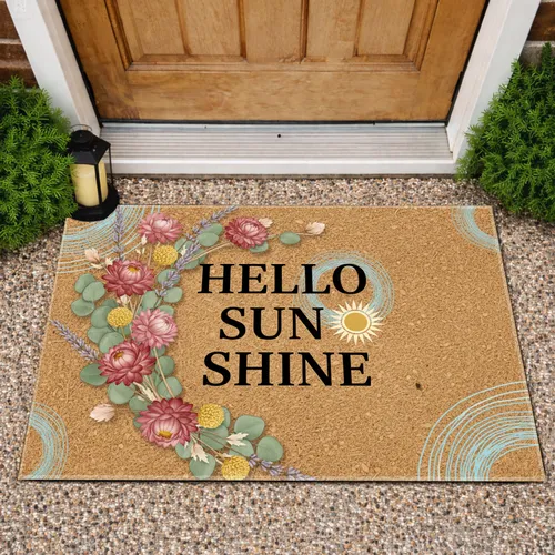 Hello Sun Shine Dried Botanicals - Everyday Welcome Home Decor Doormat