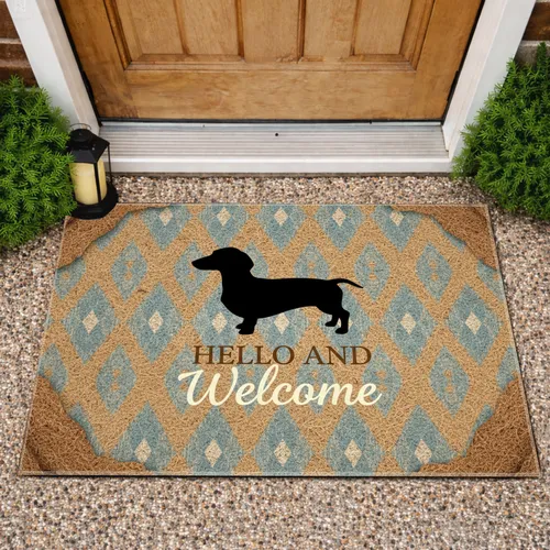 Dachshund Dog Hello Welcome Home Decor - Dog Lover Greeting Gift Doormat