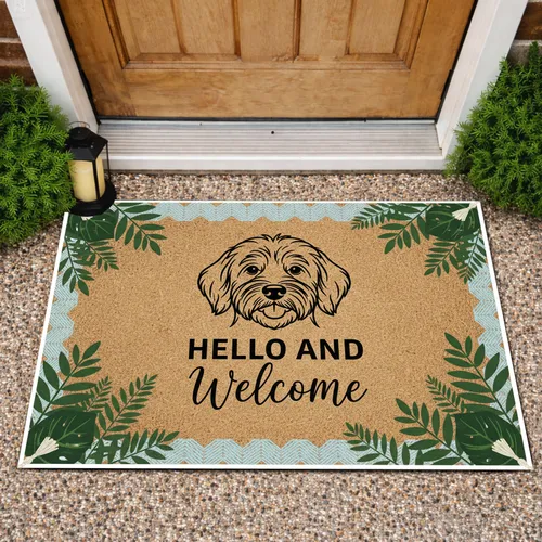 Goldendoodle Dog Face Hello Welcome - Home Decor Gift for Dog Lovers Doormat