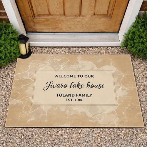 Welcome Lake House Custom Family Name  - Home Decor Gift For Family Doormat