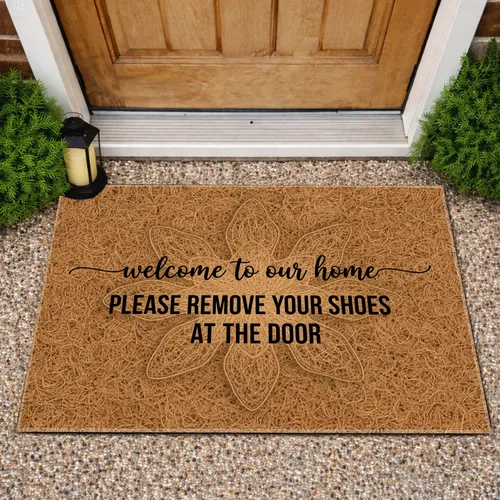 Welcome Home Remove Shoes Mat - Everyday Entryway Decor Gift Doormat