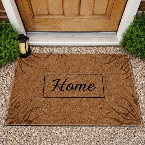 Home Black Script Rectangle Outline - Farmhouse Home Decor Gift Doormat