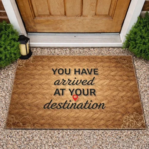 You Have Arrived At Your Destination Red Map Pin - New Home Decor Doormat