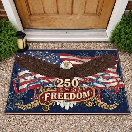 Bald Eagle American Flag 1776-2026 USA 250th Anniversary 250 Years of Freedom Independence Day Doormat