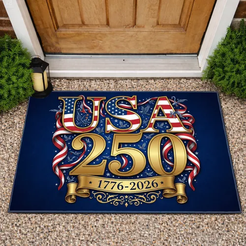 USA 250 Flag Eagle 1776-2026 - Patriotic 250th Anniversary Independence Day Gift Doormat