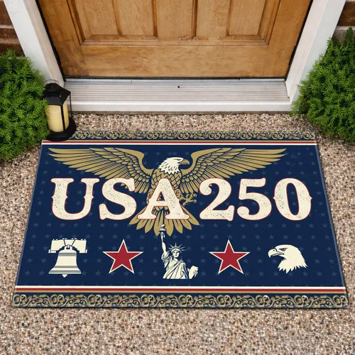 USA 250 Bald Eagle Liberty Bell Statue of Liberty - America's 250th Anniversary (1776-2026) Doormat