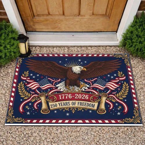 Bald Eagle American Flag 1776-2026 - USA 250th Anniversary Independence Day Gift for Veterans Doormat