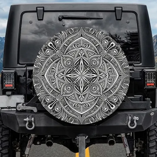 Gothic Mandala Bio-mechanical Eye Modules Ornate Decor Gift Spare Tire Cover