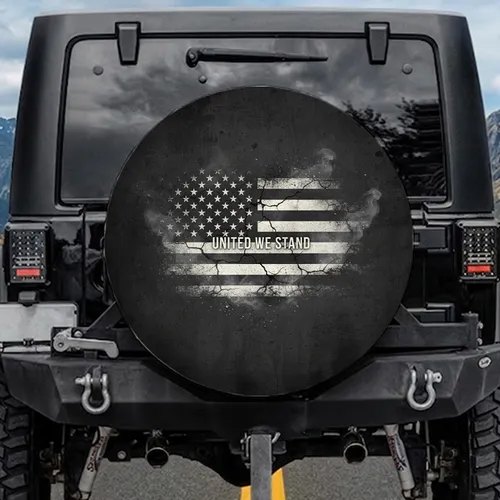 Distressed American Flag - Patriotic Lifestyle Gift for Military Families Spare Tire Cover