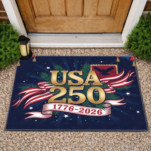 USA 250 Bald Eagle 1776-2026 Flag - 250th Anniversary Independence Day Tribute Doormat