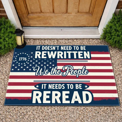 We The People Distressed Flag 1776 - USA 250th Anniversary Patriotic Gift for Veterans Doormat