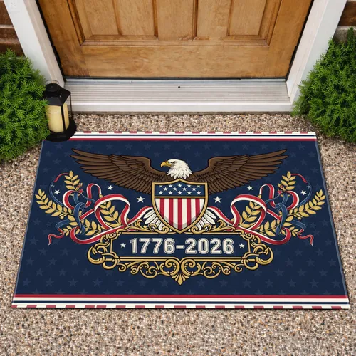 Bald Eagle American Flag 1776-2026 - USA 250th Anniversary Independence Day Gift for Veterans Doormat