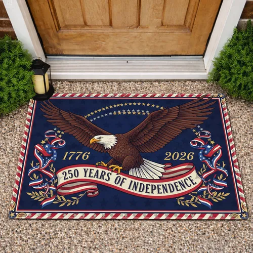 Bald Eagle American Flag 1776-2026 - USA 250th Anniversary Independence Day Celebration Doormat