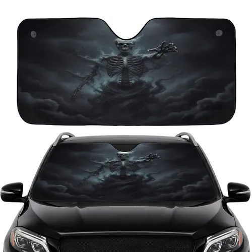 Outstretched Skeletal Arm Dark Mist - Gothic Car Decor Gift for Mystery Lover Car Sunshade