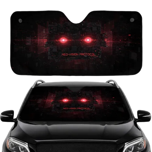 Circuit Board Matrix Data Streams Metallic Micro-Circuitry - Car Interior Upgrade Car Sunshade