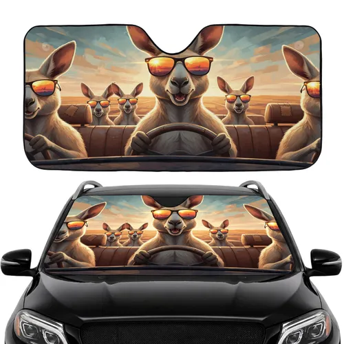 Kangaroos Driving Sunset Sunglasses - Outback Road Trip Adventure Gift Car Sunshade