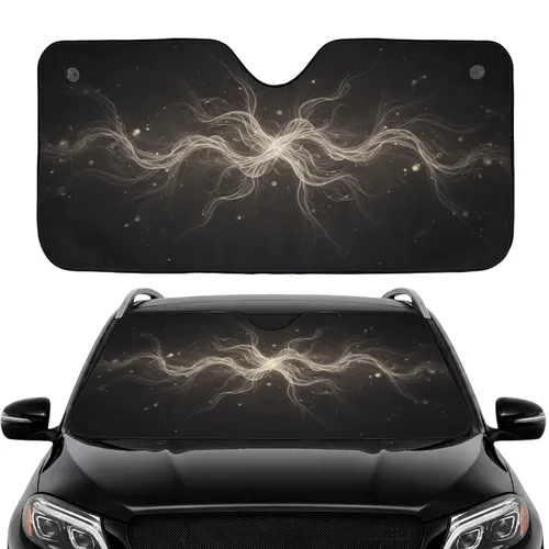 Flowing Intertwined Organic Neural Lines and Swirling Forms - Car Lifestyle Decor Gift Car Sunshade