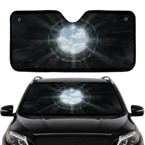 Imposing Circular Metallic Architectural Tunnel Sky Opening - Modern Car Decor Gift Car Sunshade