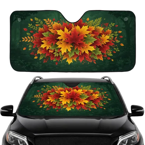 Autumn Maple Leaves Forest Foliage - Car Commute Interior Upgrade Car Sunshade