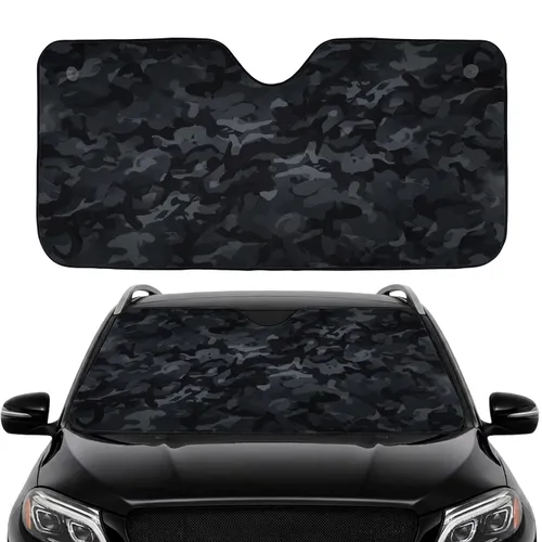 Tactical Interlocking Camouflage with Organic Shapes - Road Trip & Commute Accessory Car Sunshade