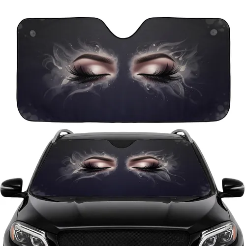 Alluring Mysterious Female Eyes Eyelashes - Car Interior Upgrade Car Sunshade