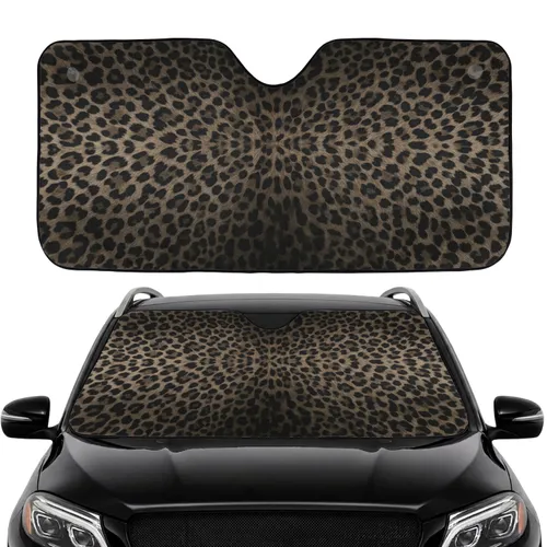 Textured Leopard Fur Rosetted Spots - Travel Essentials Car Interior Upgrade Car Sunshade