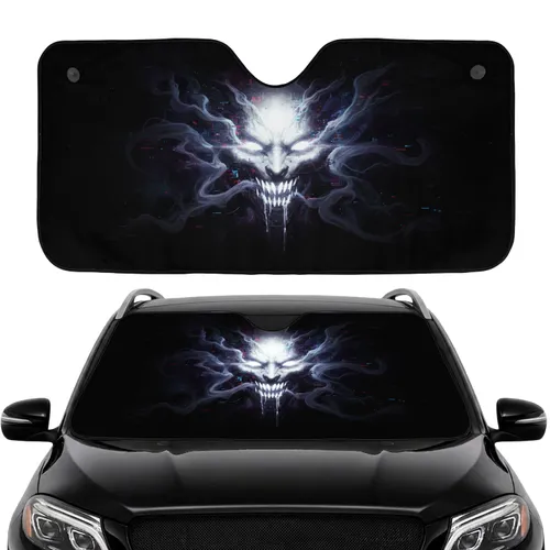 Wide Rectangular Eyes Monstrous Face Data Streams Ethereal Void - Car Interior Upgrade Car Sunshade