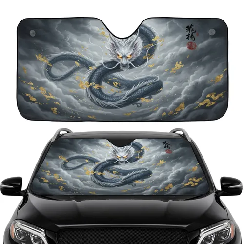 Majestic Chinese Dragon Storm Clouds - Car Interior Upgrade Dragon Lover Gift Car Sunshade