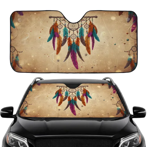 Hanging Feathers Dreamcatcher Beaded Charms - Road Trip Gift Car Sunshade