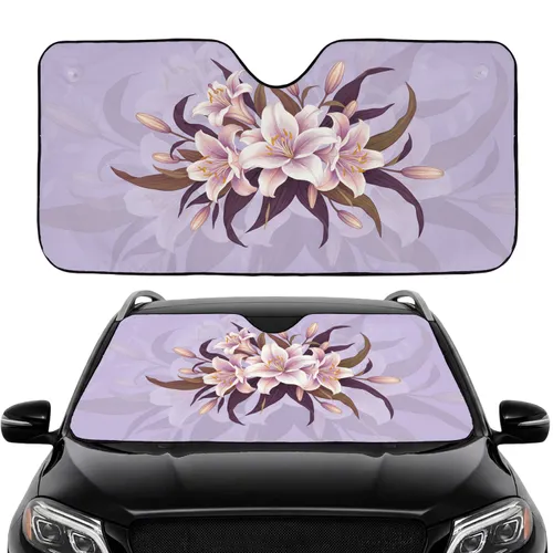 Rich Botanical Lily Flowers - Car Decor Gift for Flower Lover Car Sunshade