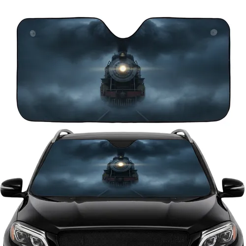 Vintage Steam Locomotive Headlight Misty Railway - Train Lover Car Decor Gift Car Sunshade