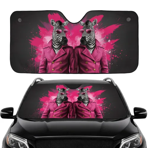 Zebras Hot Pink Coat Sunglasses Urban Art - Fashion Lover Gift Car Sunshade