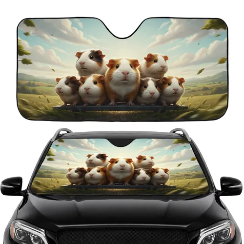 Diverse Guinea Pigs Road Trip Rolling Hills - Travel Companion Gift for Pet Owners Car Sunshade