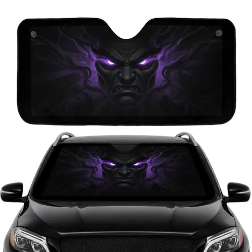 Monster Face Purple Eyes Shadowy Aura - Dark Fantasy Fan Gift Car Sunshade