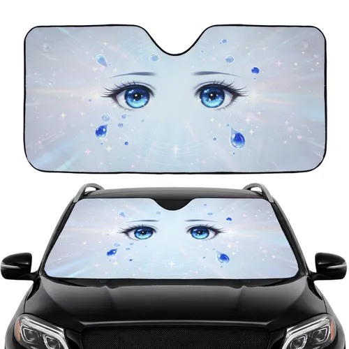 Luminous Anime Eyes Celestial Aura Stars Bubbles Light - Fantasy Lover Gift Car Sunshade