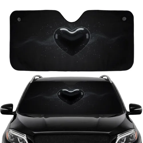 Large Polished Obsidian Heart White Highlights Starlight Dust - Love Gift Car Sunshade