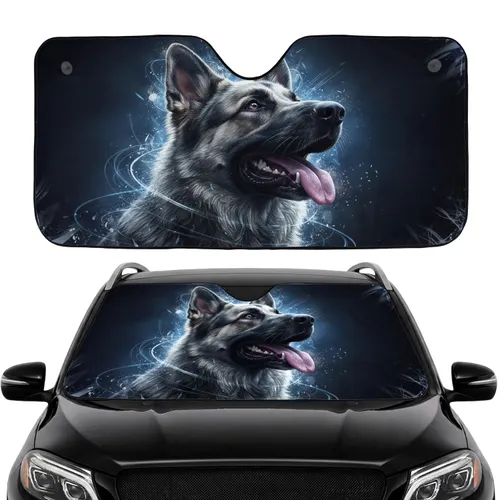 Majestic German Shepherd Dog Head - Expressive Dynamic Wildlife Lover Car Accessory Gift Car Sunshade