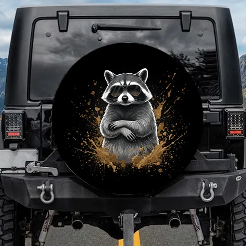 Cool Aviator Sunglasses Raccoon Mud & Dirt Splatter - Off-Road Adventure Gift Spare Tire Cover