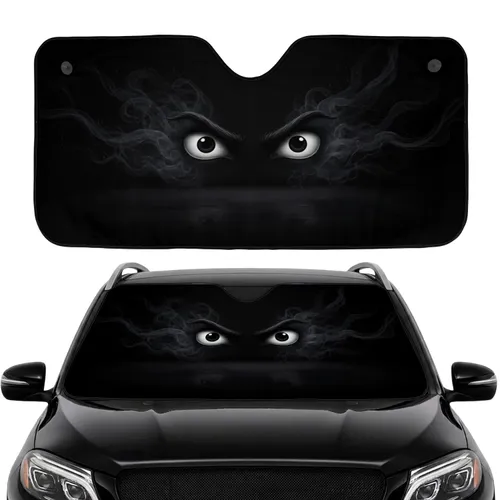 Intense Eerie Scowling Eyes Dark Smoke Mist - Mysterious Auto Gift Car Sunshade